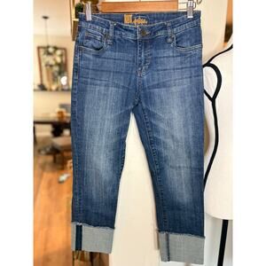 KUT from the Kloth Amy Crop Straight Leg jeans with a roll-up frayed hem size 2